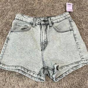 Acid Wash Mom Jean Shorts